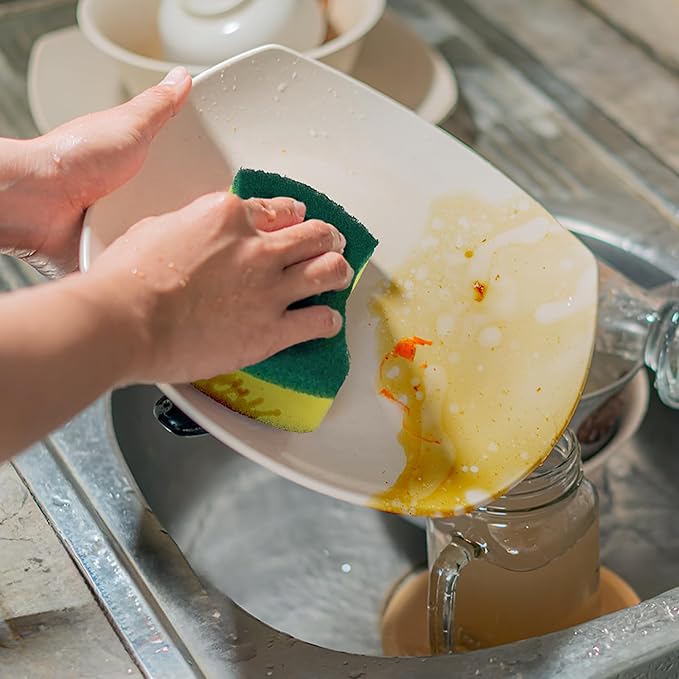 Kitchen Cleaning Sponges96 Pack Eco Non-Scratch for DishScrub Sponges.