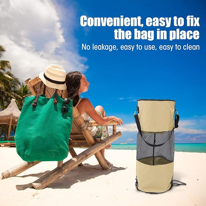 Boat Trash Bags Waterproof Reusable Oxford Cloth 33.1 Inch Height 10.2 Inch Diameter - Portable Mesh Design Lightweight and Durable Ideal for Outdoor and Marine Use