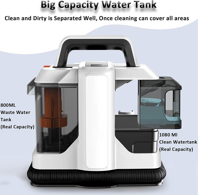 Carpet Stain Cleaner Handheld Sofa Stain Cleaner Wet Cleaning Machine Vacuum Portable Compact Cleaning MachineCleaning Tool for Pets Home Carpets Sofas car Seats