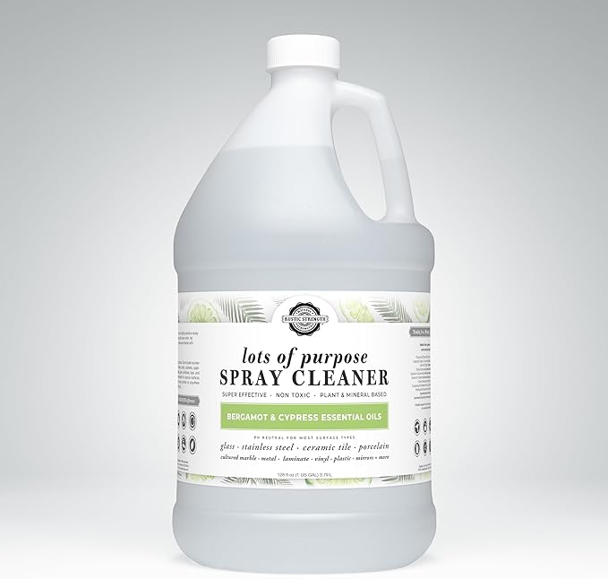 Rustic Strength Lots of Purpose Spray Cleaner Bergamot &amp Cypress Multi-Surface pH Balanced Non-Toxic Biodegradable 1 Gallon Plastic