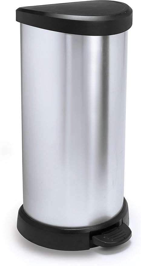 Curver 184106 40L Polypropylene Metal Look Pedal Bin 30 x 34.9 x 69.7cm