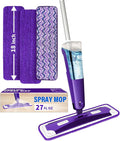 Mops for Floor Cleaning Wet and Dry Spray Mop with Refillable Spray Bottle and 3 Washable Microfiber Pads Home or Commercial Use Flat Mop for Hardwood Laminate Wood Ceramic Purple