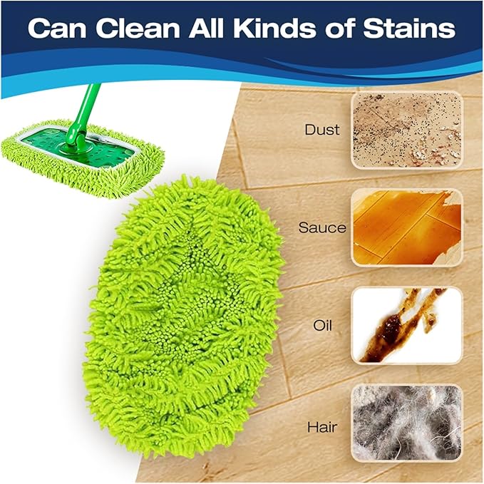 Reusable Mop Pads Compatible with  Microfiber Dry Sweeping Cloths Wet Refills 5 Pack