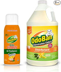 OdoBan Aroma Eliminator Set Made in the USA 10 Ounce 360-Degree Continuous Spray Natural Oil Real Citrus Air Freshener and 1 Gallon Multipurpose Disinfectant Cleaning Concentrate Orange Scent