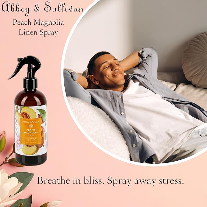 Abbey &amp Sullivan Linen Spray Peach Magnolia Fabric Freshener and Fragrance Room Spray Pack of 2 16 oz