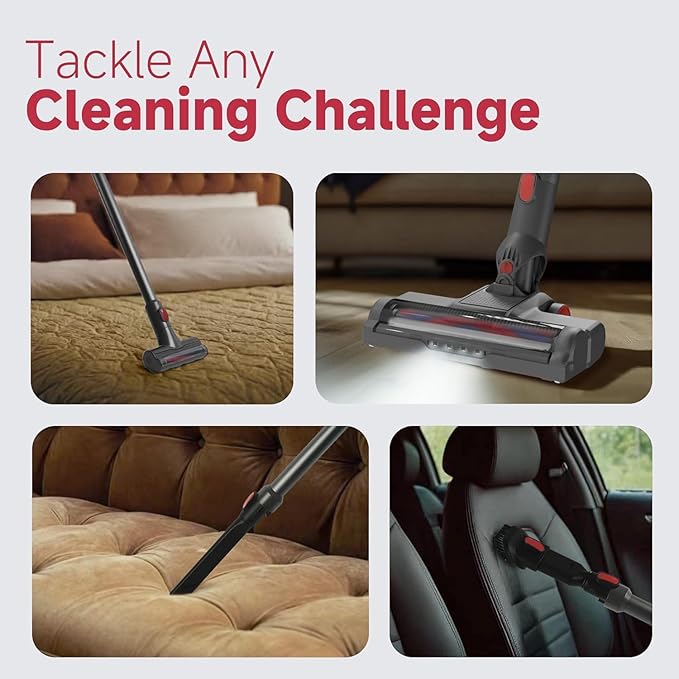 Günter&ampHauer Cordless Vacuum Cleaner 45KPa Stick Vacuum with Powerful Suction 40Mins Runtime Rechargeable 4-in-1 Handheld Vacuum Cleaner with Wall Mount Chargingfor HomeCarpetPet Hair(Black