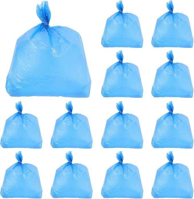 ARTIBETTER 50pcs Tear-resistant Large Kitchen Garbage Bags 80x100cm Blue Thickened Flat-top Trash Bags for Commercial Hotel Office and School Use