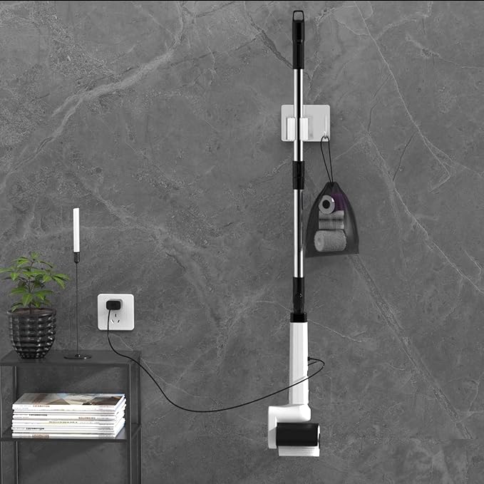 Roller Electric Spin Scrubber - 2-Speed Waterproof Cordless Power Cleaning Brush 4 Multi-Purpose Brush Heads &amp Telescopic Pole for Deep Floor Bathroom Furniture Glass &amp Car Cleaning