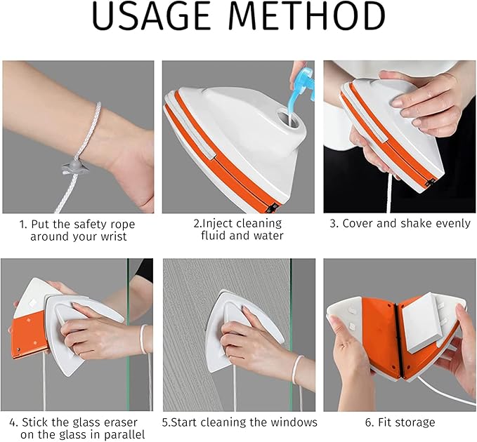 Magnetic Window Cleaner Water-Filled Magnetic Glass Brush Double Side Glass Cleaning Brush for Window Cleaning Household