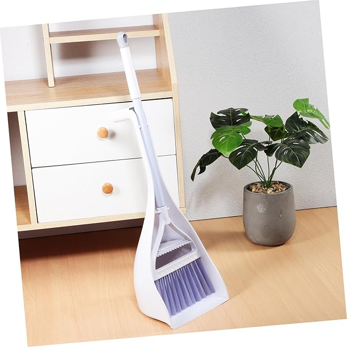 OUNONA 1 Set Mini Hand Broom and Dustpan Compact Freestanding Sweeper Brush for Rooms Kitchen and Car Cleaning Lightweight Integrated Design for and Use