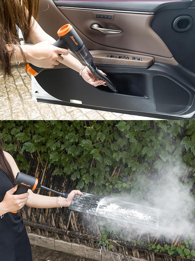 aokway Car Vacuum Portable Cordless 20000PA Powerful Suction 7800mAh Mini Vacuum Cleaner for Car Electric Air Duster &amp Blower Mini Handheld Vacuum 4-in-1 Rechargeable for Home Office Desk Clea