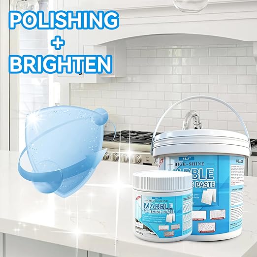 Granite Polishing Paste Marble Cleaner Countertop Stone Etch Remover - Professional Polish Compound for Granite Marble Quartz &amp Natural Stone | New Polishing Upgrade Easier to Use