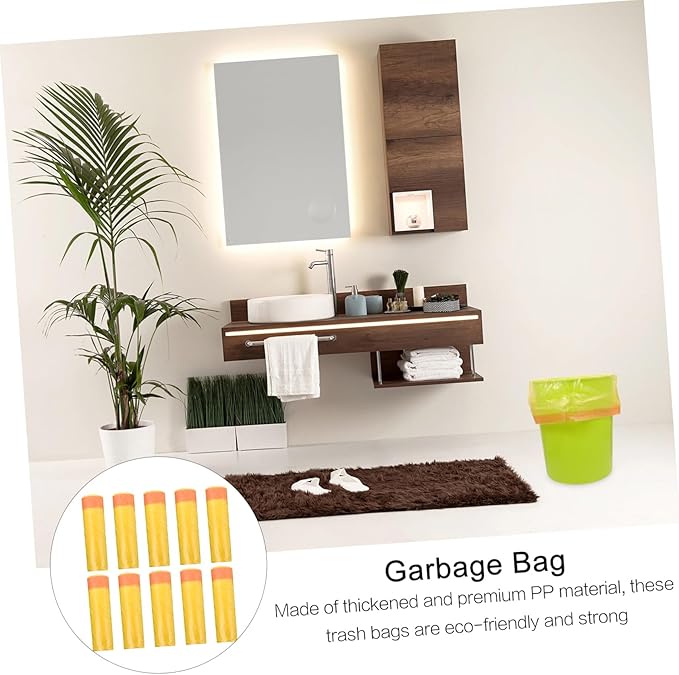 10 Packs Disposable Drawstring Trash Bags with Handles Large Capacity Plastic Rubbish Bags for Household Waste Sturdy Garbage Liners