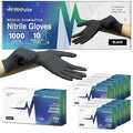 Black Small Nitrile Gloves Case of 1000 - Medical Grade - Latex-Free Powder-Free - Disposable Nitrile Gloves - Medical Exam Lab and Industrial Use