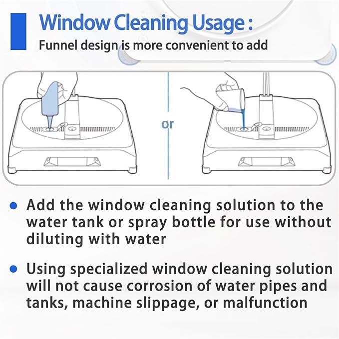 230ml Window Cleaning Solution Compatible With Ecovacs Winbot W2 Omni/ W2 Pro Omni/ W2 Pro/W1/W1 Pro/ W1S/ Mini Robot Cleaning Fluid