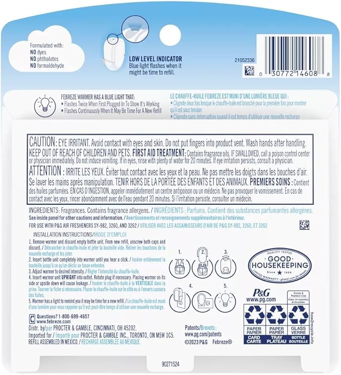 Febreze Odor-Fighting Fade Defy Plug Air Freshener Refill - Rainforest - (2) of 0.87 fl oz Refills