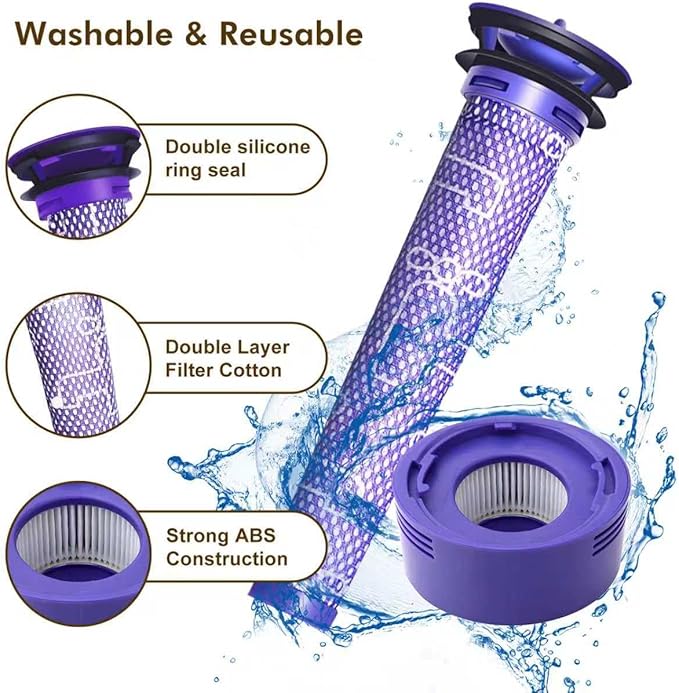 Exclusive Swapple and 1-2 Charger 70 Min V8 Replacement Battery Compatible with Dyson V8 Animal Absolute Motorhead Fluffy Battery Lock &amp 2 Filters