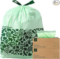 Cleanomic Compostable* 13 Gallon Trash Bags with Drawstring (2 Pack 50 Count) BPI Certified For Kitchen Compost