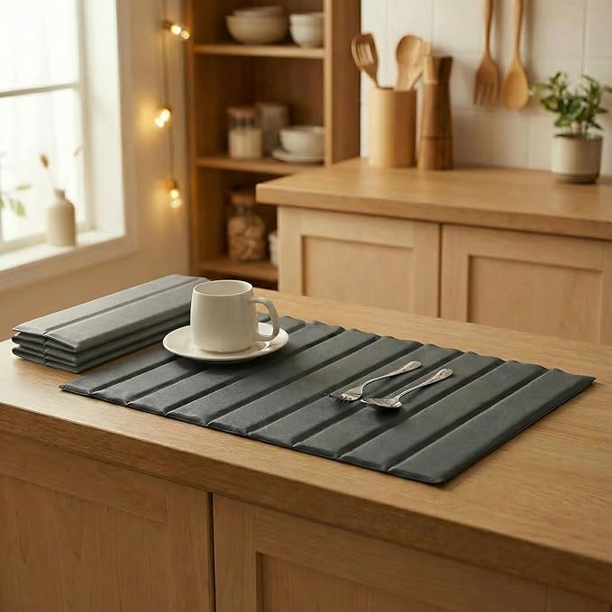 Stone Drying Mat for Kitchen Counter with PU Leather Quick Dry Absorbent large stone dish drying mat Foldable stone drying mat for kitchen counter