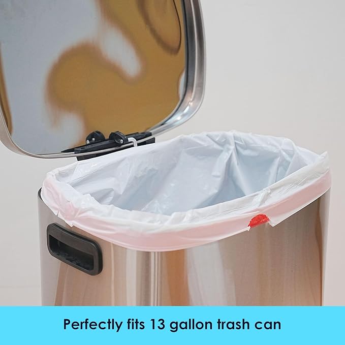 13 Gallon Tall Kitchen Trash Bags Fresh Scent 200 Count Drawstring Garbage Bags Pre-Separated Odor Control Ultra Strong Leakproof Sturdy White