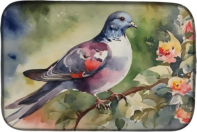 Caroline's Treasures DAC3261DDM Pigeon Dish Drying Mat Absorbent Dish Drying Mat Pad for Kitchen Counter Dish Drainer Mat for Countertop 14 x 21 Multicolor