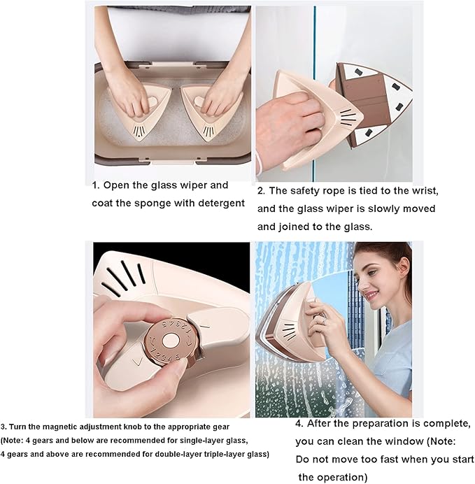Magnetic Window Cleaner Magnetic 5-25mm Double Side Glass Cleaner Window Clean Brush Window Cleaner Glider Washing Brush Equipment Glass Wiper Cleaning Tool