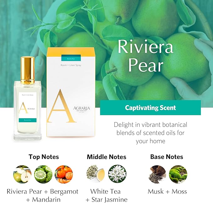 AGRARIA Room and Linen Spray Luxury Room Fragrance for Clothes Bed and More Essential Perfume Grade Oils Infused Linen Fresh Spray