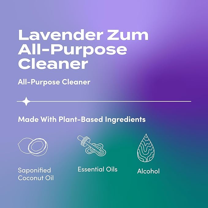 Zum by Indigo Wild All-Purpose Cleaner Combo (Pack of 2) - Natural Multipurpose Cleaners with Essential Oils Baking Soda &amp More - Frankincense &amp Myrrh &amp Lavender 16 fl oz Each
