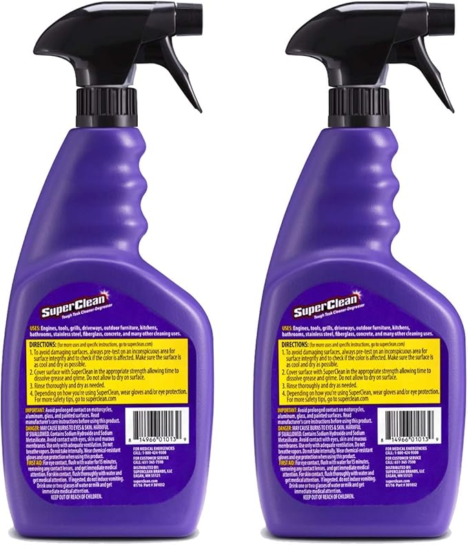 Foaming Multi-Surface All Purpose Cleaner Degreaser Spray Biodegradable Full Concentrate 2 pack (64oz) by Super Clean