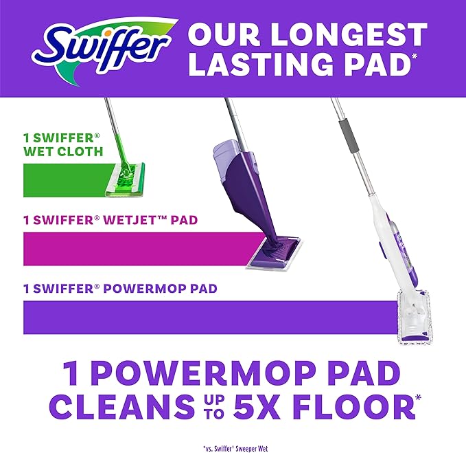 Swiffer PowerMop Multi-Surface Mopping Pad RefillsMade by Swifferfor Floor Cleaning11 Count (Pack of 2)