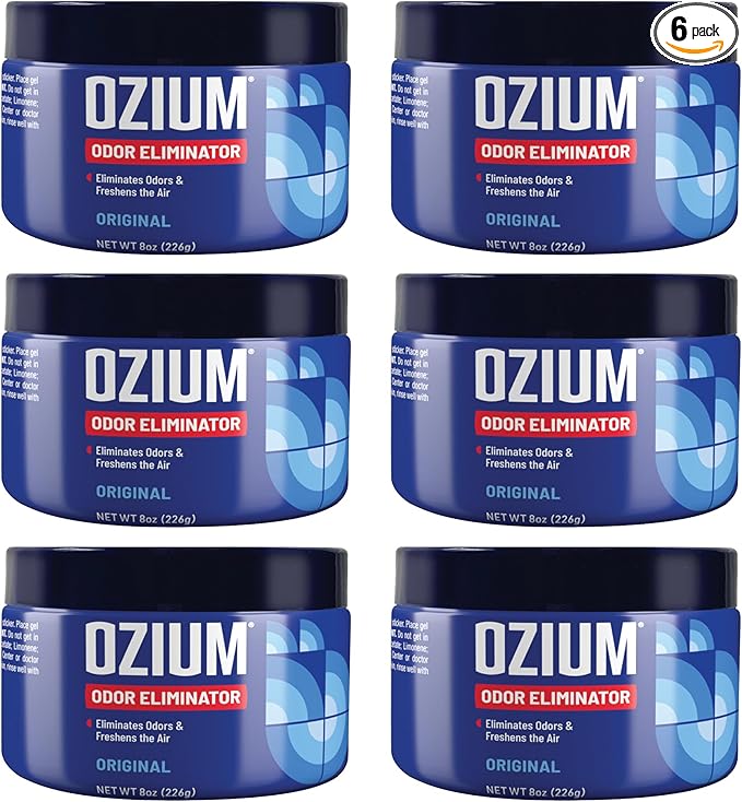 Ozium 8 Oz. Odor Eliminating Gel 6 Pack for Homes Cars Offices and More 6 Pack