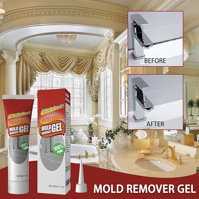Powerful Household Cleaning GelRemover GelHighly Effective In Penetration Suitable Forfor Sink Bathtub Toilet Seals Bathroom Kitchen Safe Formula That Does Not Damage The Surface (90G5PC)