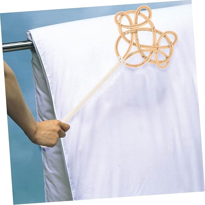 GARVALON Long Handle Quilt Duster Rug Cleaning Tool for Household Dust Removal Traditional Cotton Dusting Tool for Quilts and Rugs