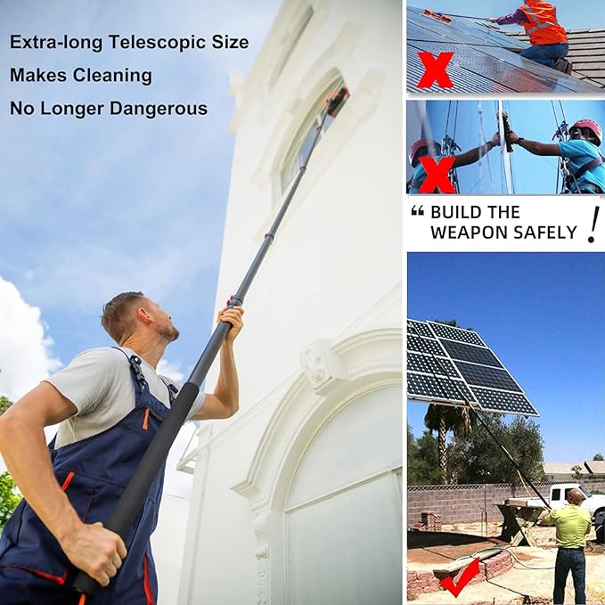 3.610.8M Telescopic Glass Cleaning Pole Multipurpose Water Spray Brush Extendable Cleaner Solar Panel Cleaning Kit6M