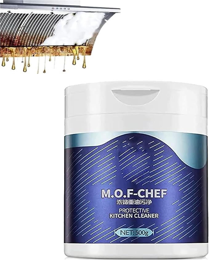 All Purpose Kitchen Cleaning Powder M.O.F-Chef Kitchen Protective Cleaner Heavy Duty Degreasing Bubble Powder Foam Cleaner Rust Remover(1PCS)