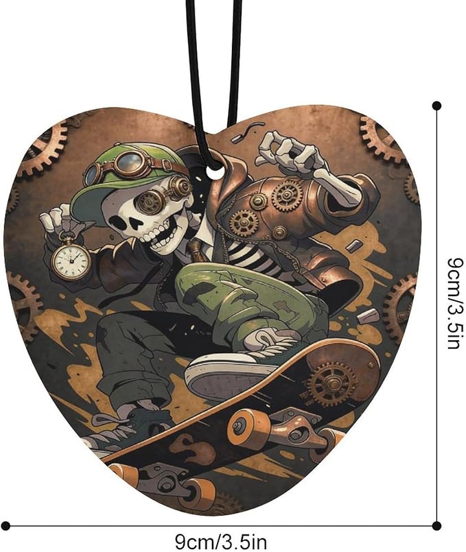5PCS Car Air Freshener Hanging Personalized Double Sided Steampunk Skull Car Fresheners Long Lasting New Cars Scents Cute Automotive Freshies for Closets Drawers (tea)
