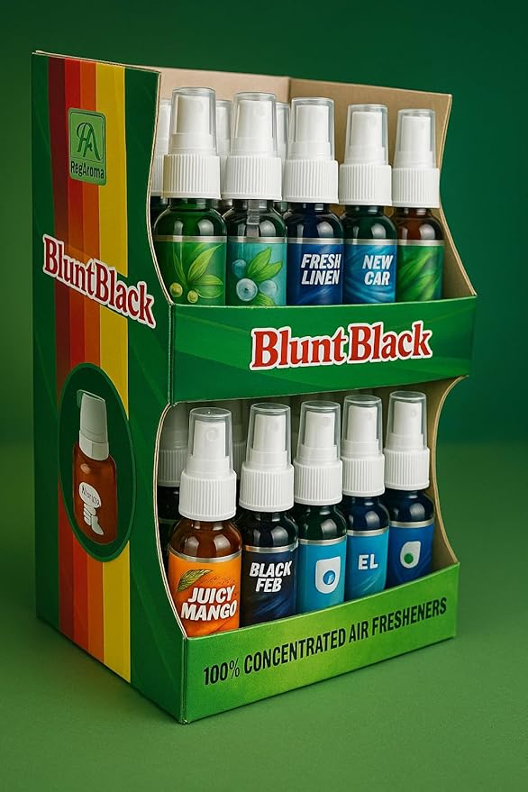 Blunt Black 100% Concentrated Air Freshener Spray – 50 Pack (For Car &amp Home)