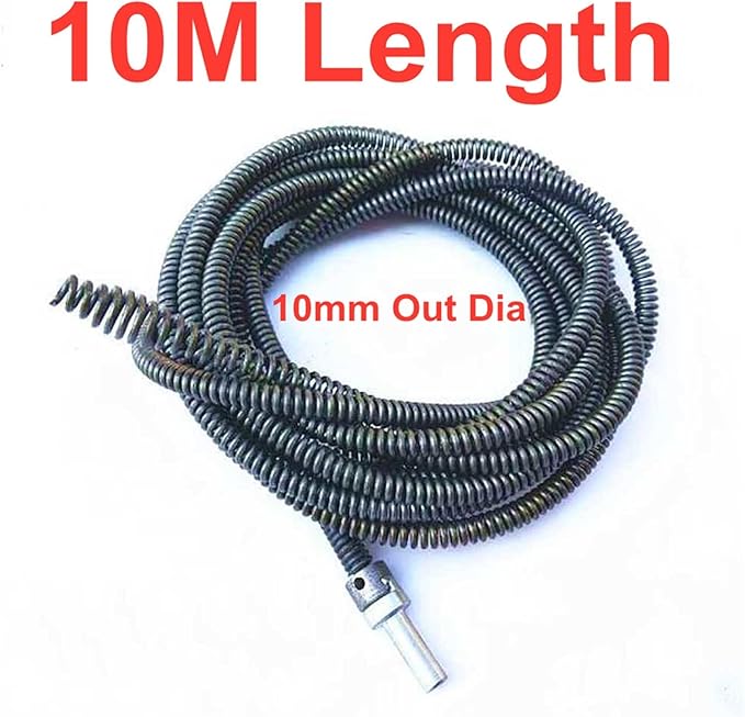 Mdingbao-Compression Spring 10/15/20M Sewer Dredging Spring Electric Drill Drain Cleaner Machine Extension Sewer Pipe Dredger Cleaning Spring with Connector Good Corrosion Resistance