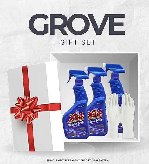3x Malco X-14 Stain Remover 1 qt Bundle with Cleaning Gloves for Bathroom Kitchen and Hard Surface Stain Removal – Gift Set (4 Items)