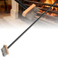 Fireplace Brush 43.3-Inch Heavy Duty Long Handle Metal Fireplace Brush Broom with Heat-Resistant Iron Bristles