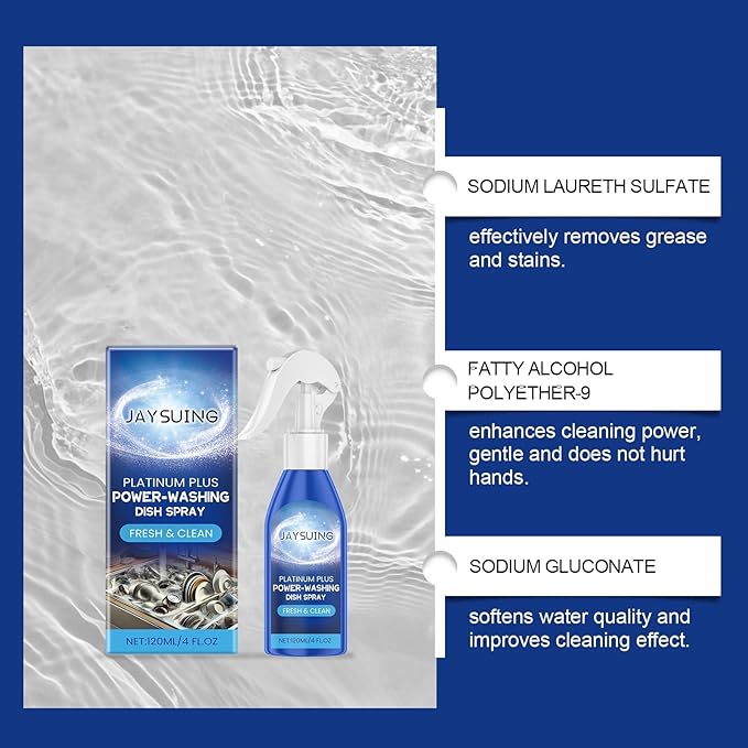 Dishwashing Spray Kitchen Utensil Cleaner For Grease &amp Stubborn Stains Gentle Formula Leaves Dishes Clean &amp Shiny Easy To Use(2PCS)