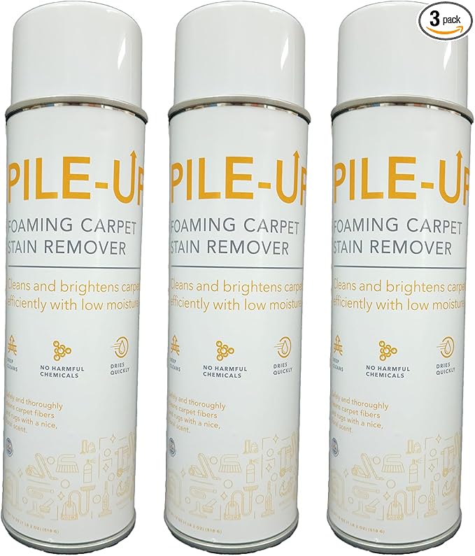 Pile-Up Foaming Carpet Stain Remover Foaming Aerosol 18 oz Net (3 3 Pack)