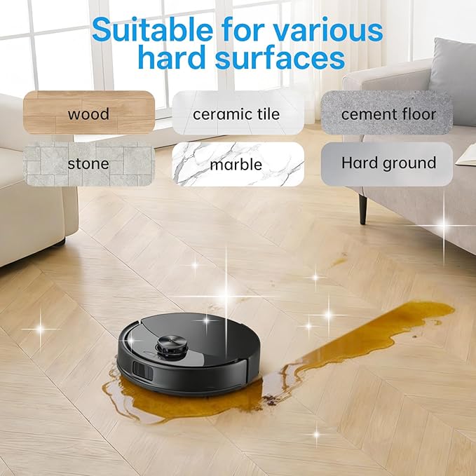 2.5L Floor Cleaning Solution Compatible with Roborock/Eufy/iRobot/Ecovacs/Dreame/Shark Fragrance Deodorization Deep Cleans for Multiple Hard Floors (2.5 Liter 【Fresh Ocean】)