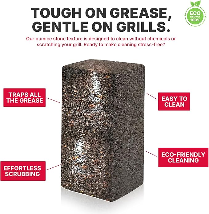 Commercial Grade Heavy Duty Grill Cleaning Brick Bulk 6 Pack. Pumice Stone Cleaner Tool Cleans and Sanitizes Restaurant Flat Top Grills or Griddles Effectively Without Harsh Chemicals or Abrasives