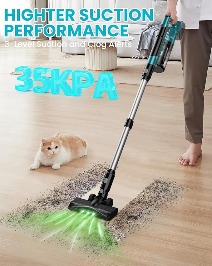 Cordless Vacuum Cleaner for Makita 18V Battery 7-in-1 Lightweight Stick Vacuum with HEPA Filter 35KPA Suction 350W Brushless Motor 3 Modes for Floor Carpet Car(Battery Not Included)