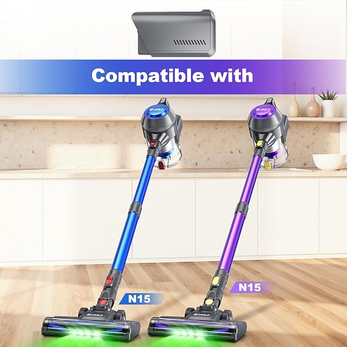 N15 Cordless Vacuum Cleaner Rechargeable &amp Detachable Battery Large-Capacity Battery with 45-Minute Runtime | Safe &amp Durable N15 Accessory(Purple)