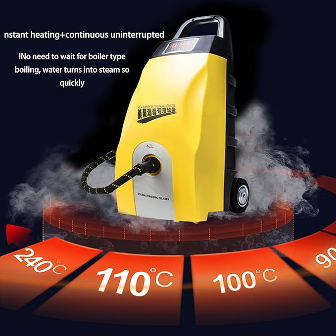 3.5L High - Temp Steam Engine Cleaner: 3000W High - Pressure Multi - Use Steam Washer for Home Car Washing &amp AC Cleaning w/Continuous Steam 6 Accessories &amp 40 - sec Heat - Up.