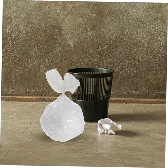 Angoily Thickened White Flat Mouth Trash Bags 300pcs (30pcs/roll X 10 Rolls) Plastic Garbage Bags for Home Bathroom Office Kitchen Waste Disposal