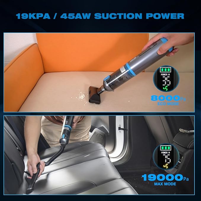 HAUSMEISTER Airflex One Cordless Car Vacuum 16000Pa 4-in-1 Handheld Vacuum with Air Duster &amp Inflator Portable Mini Vac for Car Detailing Pet Hair Keyboard Cleaning (Navy Blue)