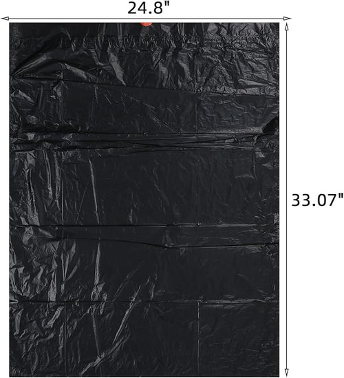 13 Gallon Plastic Bin Liner Bags Kitchen Drawstring Trash Bag Black Waste Bags 220 Counts